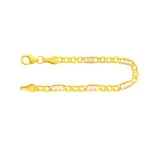 Armband als Fantasiekette Bicolor in Gelbgold / Weißgold 333 / 8K, 21 cm lang, 5,2 mm breit, Gewicht ca. 4.4 g.
