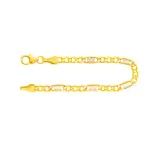 Armband als Fantasiekette in Bicolor Gelbgold / Weißgold 585 / 14K, 19 cm lang, 3,5 mm breit, Gewicht ca. 2.3 g.