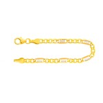 Armband als Fantasiekette in Bicolor Gelbgold / Weißgold 585 / 14K, 21 cm lang, 3,5 mm breit, Gewicht ca. 2.5 g.