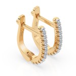 0,18 Karat Diamant Creolen, Gelbgold 585 / 14 Karat, Gewicht ca. 1.5 g.