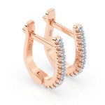 0,18 Karat Diamant Creolen, Rotgold 585 / 14 Karat, Gewicht ca. 1.5 g.