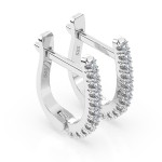 0,18 Karat Diamant Creolen, Weißgold 585 / 14 Karat, Gewicht ca. 1.5 g.