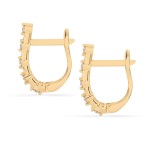 0,2 Karat Diamant Creolen, Gelbgold 585 / 14 Karat, Gewicht ca. 1.6 g.