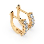 0,6 Karat Diamant Creolen, Gelbgold 585 / 14 Karat, Gewicht ca. 2.2 g.