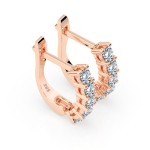 0,6 Karat Diamant Creolen, Rotgold 585 / 14 Karat, Gewicht ca. 2.2 g.