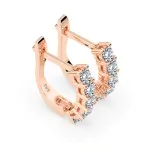 0,6 Karat Diamant Creolen, Rotgold 585 / 14 Karat, Gewicht ca. 2.2 g.