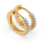 0,22 Karat Diamant Creolen, Gelbgold 585 / 14 Karat, Gewicht ca. 2 g.