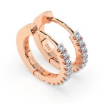 0,22 Karat Diamant Creolen, Rotgold 585 / 14 Karat, Gewicht ca. 2 g.