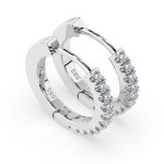 0,22 Karat Diamant Creolen, Weißgold 585 / 14 Karat, Gewicht ca. 2 g.