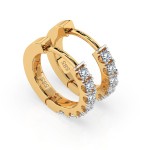 0,42 Karat Diamant Creolen, Gelbgold 585 / 14 Karat, Gewicht ca. 2.1 g.