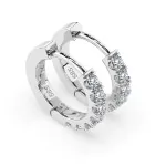 0,42 Karat Diamant Creolen, Weißgold 585 / 14 Karat, Gewicht ca. 2.1 g.
