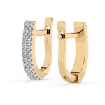 0,22 Karat Diamant Creolen, Gelbgold 585 / 14 Karat, Gewicht ca. 2.5 g.