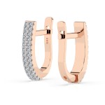 0,22 Karat Diamant Creolen, Rotgold 585 / 14 Karat, Gewicht ca. 2.5 g.