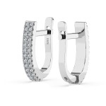 0,22 Karat Diamant Creolen, Weißgold 585 / 14 Karat, Gewicht ca. 2.5 g.