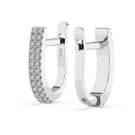 0,22 Karat Diamant Creolen, Weißgold 585 / 14 Karat, Gewicht ca. 2.5 g.