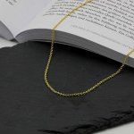 Goldkette als Ankerkette rund in Gelbgold 333 / 8K, 55 cm lang, 2 mm breit, Gewicht ca. 5.4 g.