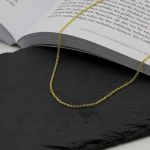 Goldkette als Ankerkette rund in Gelbgold 585 / 14K, 40 cm lang, 2 mm breit, Gewicht ca. 4.6 g.