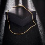 Goldkette als Ankerkette rund in Gelbgold 585 / 14K, 60 cm lang, 2,4 mm breit, Gewicht ca. 9.6 g.