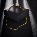 Goldkette als Ankerkette diamantiert in Gelbgold 333 / 8K, 45 cm lang, 1,9 mm breit, Gewicht ca. 5.1 g.