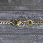 Goldkette als Panzerkette flach 0.8 Höhe in Gelbgold 333 / 8K, 50 cm lang, 2,4 mm breit, Gewicht ca. 6.4 g.