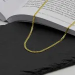 Goldkette als Panzerkette flach in Gelbgold 585 / 14K, 100 cm lang, 2,7 mm breit, Gewicht ca. 19.3 g.