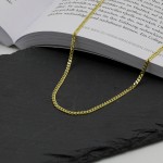 Goldkette als Panzerkette flach in Gelbgold 333 / 8K, 95 cm lang, 2,7 mm breit, Gewicht ca. 15.4 g.