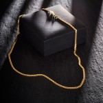 Goldkette als Panzerkette flach in Gelbgold 585 / 14K, 50 cm lang, 3,4 mm breit, Gewicht ca. 14.7 g.