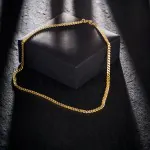 Goldkette als Panzerkette flach in Gelbgold 585 / 14K, 85 cm lang, 4,1 mm breit, Gewicht ca. 38.8 g.