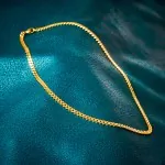 Goldkette als Panzerkette flach in Gelbgold 333 / 8K, 50 cm lang, 4,1 mm breit, Gewicht ca. 18.9 g.