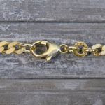 Goldkette als Panzerkette flach in Gelbgold 333 / 8K, 50 cm lang, 4,1 mm breit, Gewicht ca. 18.9 g.