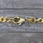 Goldkette als Panzerkette flach in Gelbgold 333 / 8K, 55 cm lang, 4,1 mm breit, Gewicht ca. 20.8 g.