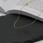 Goldkette als Panzerkette flach in Gelbgold 585 / 14K, 40 cm lang, 1,4 mm Breit, Gewicht ca. 2.4 g.