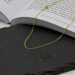 Goldkette als Panzerkette flach in Gelbgold 585 / 14K, 50 cm lang, 1,4 mm Breit, Gewicht ca. 2.8 g.