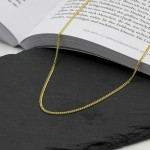 Goldkette als Panzerkette flach in Gelbgold 585 / 14K, 65 cm lang, 2,1 mm breit, Gewicht ca. 9.2 g.