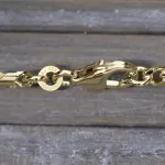 Goldkette als Dollarkette in Gelbgold 333 / 8K, 45 cm lang, 3,7 mm breit, Gewicht ca. 16.8 g.