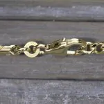 Armband als Dollarkette in Gelbgold 333 / 8K, 20 cm lang, 4,9 mm breit, Gewicht ca. 12.2 g.