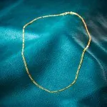 Goldkette als Panzerstegkette in Gelbgold 375 / 9 Karat, 50 cm lang, 2.5 mm breit, Gewicht ca. 4.9 g.