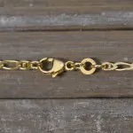 Goldkette als Panzerstegkette in Gelbgold 333 / 8K, 70 cm lang, 2,5 mm breit, Gewicht ca. 6.1 g.