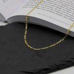 EDELIND Goldkette als Panzerstegkette in Gelbgold 333 / 8K, 42 cm lang, 2,5 mm breit, Gewicht ca. 4 g.