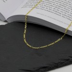 Goldkette als Panzerstegkette in Gelbgold 333 / 8K, 65 cm lang, 2,5 mm breit, Gewicht ca. 5.6 g.