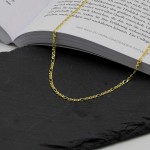 Goldkette als Panzerstegkette in Gelbgold 375 / 9 Karat, 42 cm lang, 2.5 mm breit, Gewicht ca. 4.2 g.