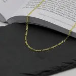 Goldkette als Panzerstegkette in Gelbgold 333 / 8K, 38 cm lang, 2,5 mm breit, Gewicht ca. 3.3 g.