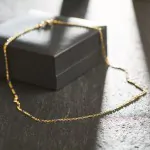 Goldkette als Panzerstegkette in Bicolor Gelbgold / Weißgold 333 / 8K, 42 cm lang, 2,5 mm breit, Gewicht ca. 4 g.