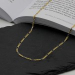 Goldkette als Panzerstegkette in Bicolor Gelbgold / Weißgold 333 / 8K, 42 cm lang, 2,5 mm breit, Gewicht ca. 4 g.