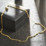 Goldkette als Panzerstegkette in Gelbgold 333 / 8K, 45 cm lang, 3,1 mm breit, Gewicht ca. 4.3 g.