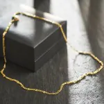 Goldkette als Panzerstegkette in Gelbgold 585 / 14K, 75 cm lang, 3,1 mm breit, Gewicht ca. 8.3 g.