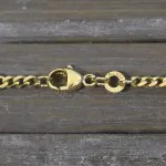 Goldkette als Panzerstegkette in Gelbgold 333 / 8K, 75 cm lang, 3,1 mm breit, Gewicht ca. 7.1 g.
