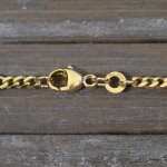 Armband als Panzerstegkette in Gelbgold 333 / 8 Karat, 22.5 cm lang, 3.1 mm breit, Gewicht ca. 2.3 g.