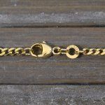 Goldkette als Panzerstegkette in Gelbgold 333 / 8K, 50 cm lang, 3,1 mm breit, Gewicht ca. 4.7 g.