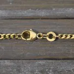 Goldkette als Panzerstegkette in Gelbgold 333 / 8K, 50 cm lang, 3,1 mm breit, Gewicht ca. 4.7 g.